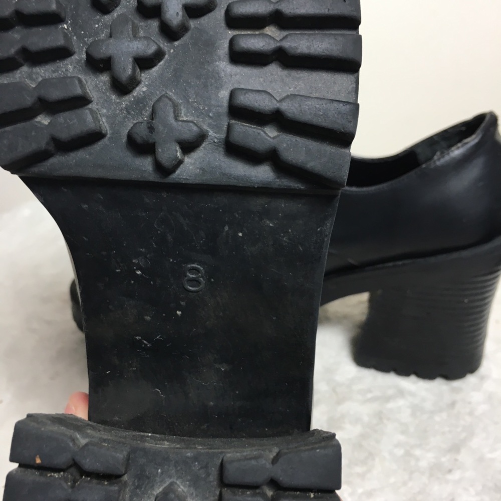 Vintage Mudd platform chunky square toe shoe black 8 - Picture 13 of 16